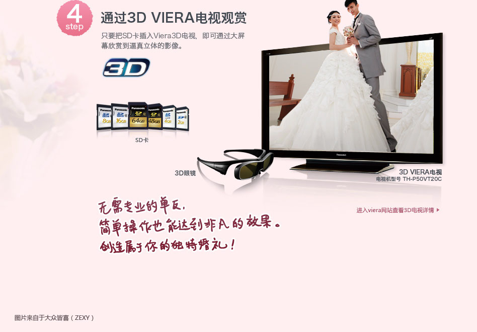 通过3D VIERA电视观赏